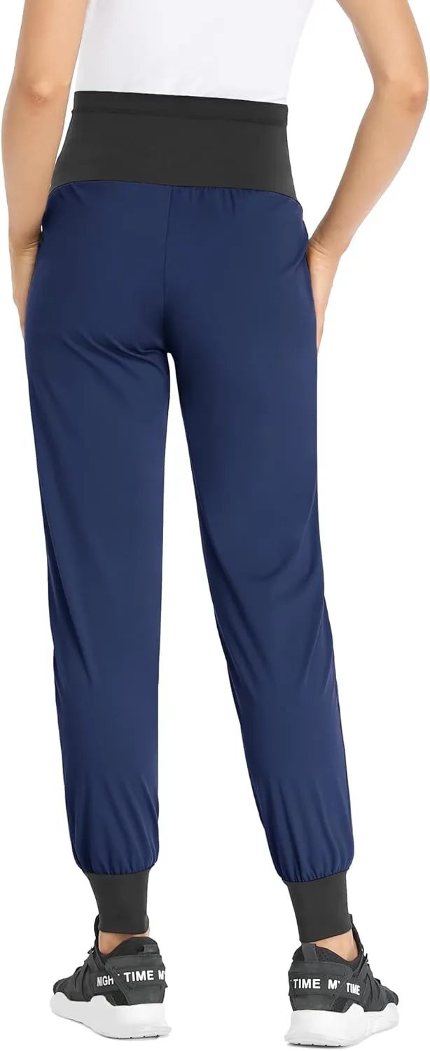POSHGLAM Women's Maternity Joggers Casual Scrub Pants Quick-Dry Lightweight Active Pants
