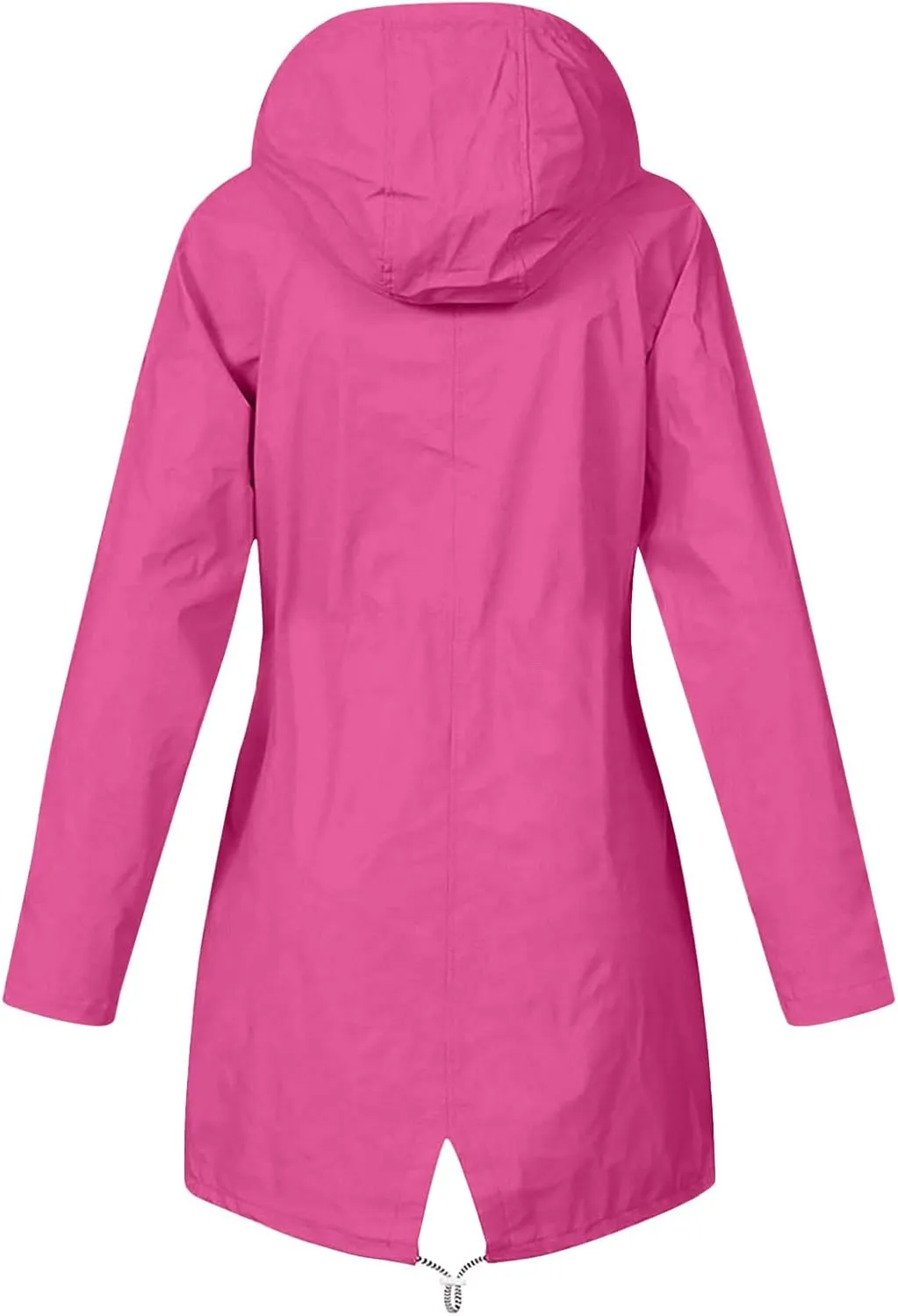 Rain Coats For Women Hiking Nylon Waterproof Hooded Zipper Length Coat Fall Winter Solid Color Outdoor Rain Jackets