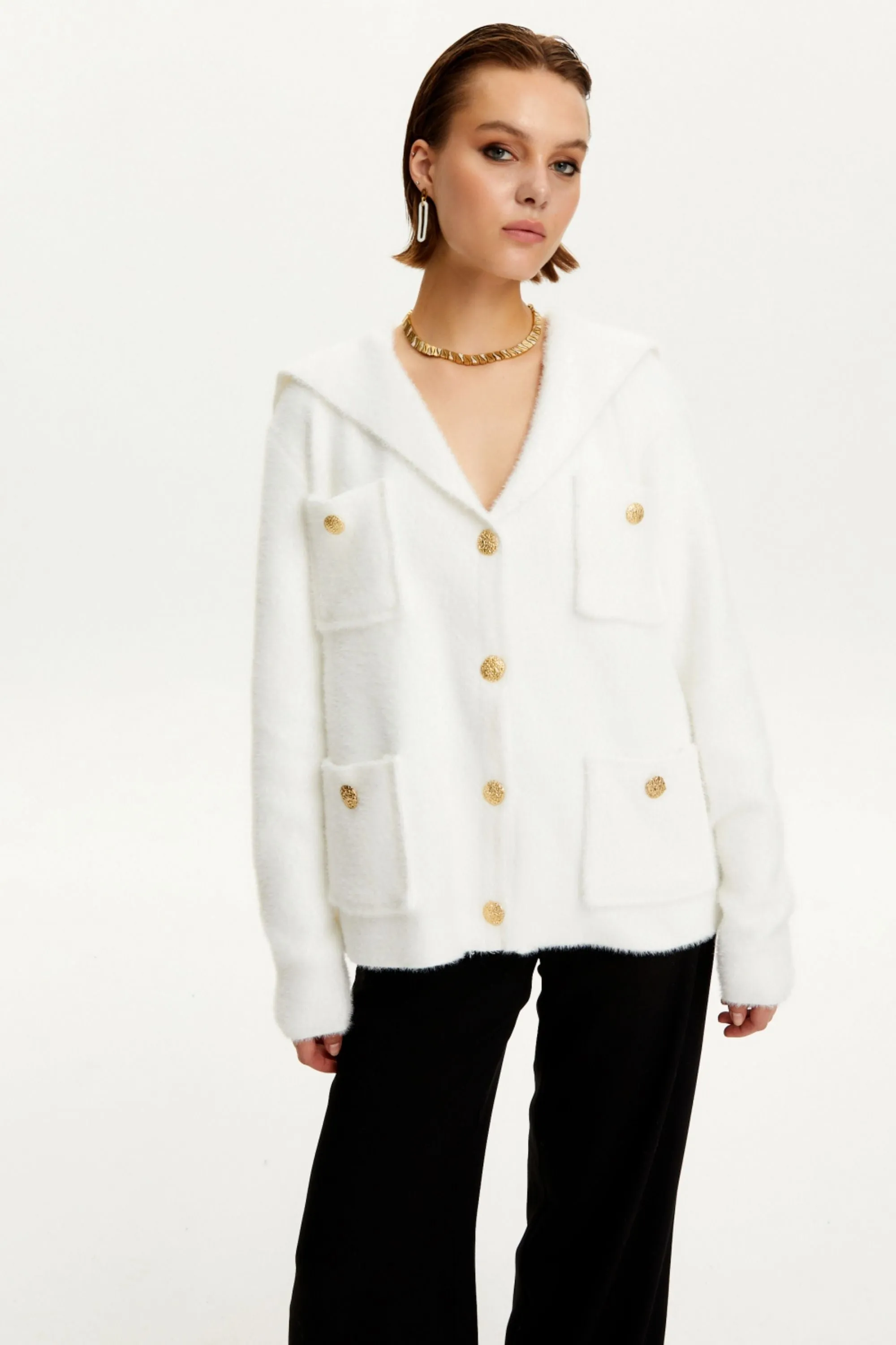 Sailor Collar Knit Cardigan (Final Sale)