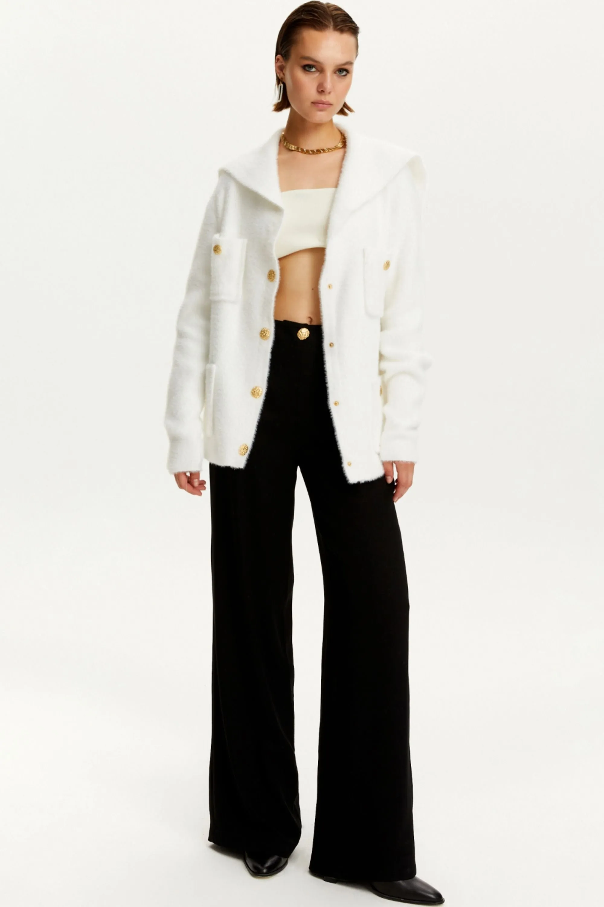Sailor Collar Knit Cardigan (Final Sale)