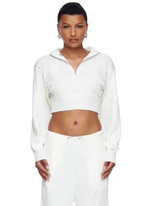SAMI MIRO VINTAGE Turtleneck Safety Pin Cropped Top
