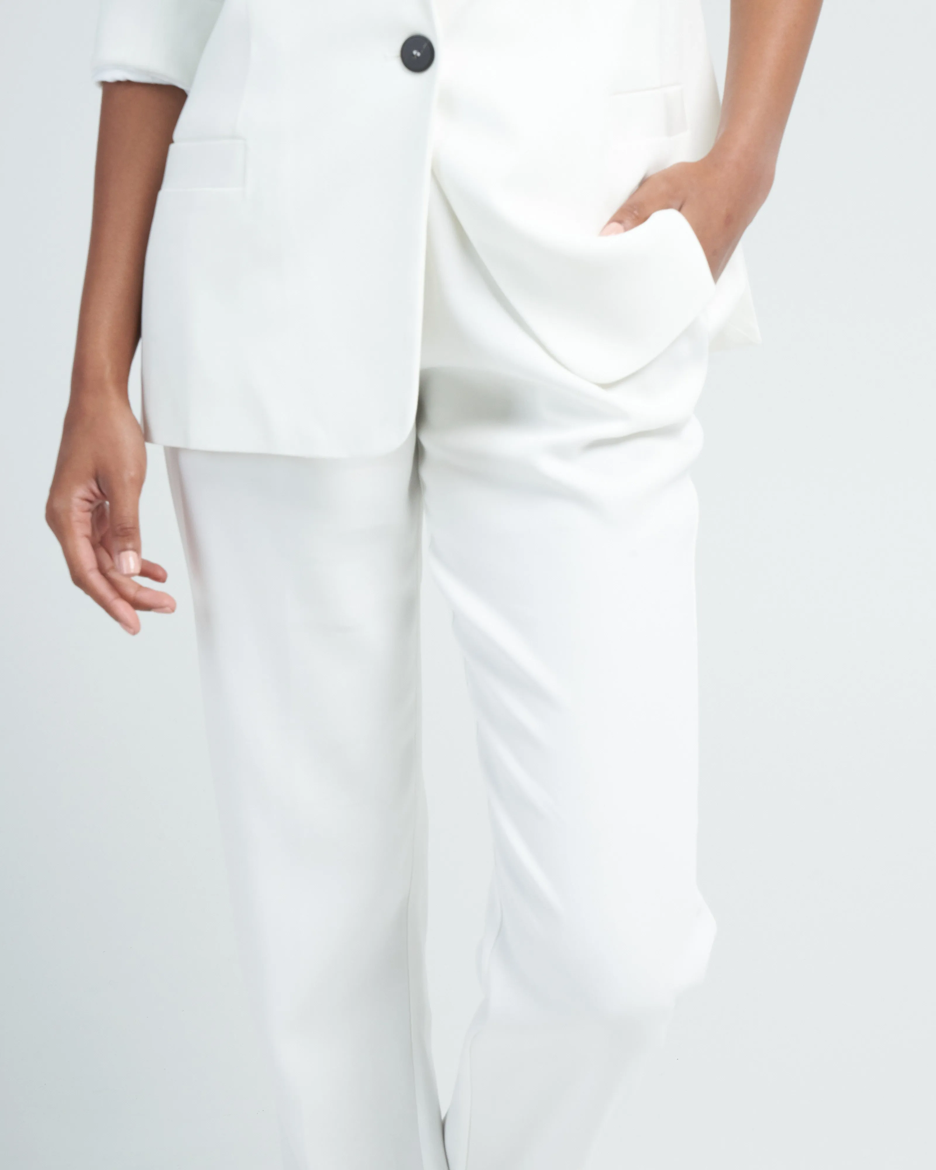 stretch crepe cady jogger pants - pure