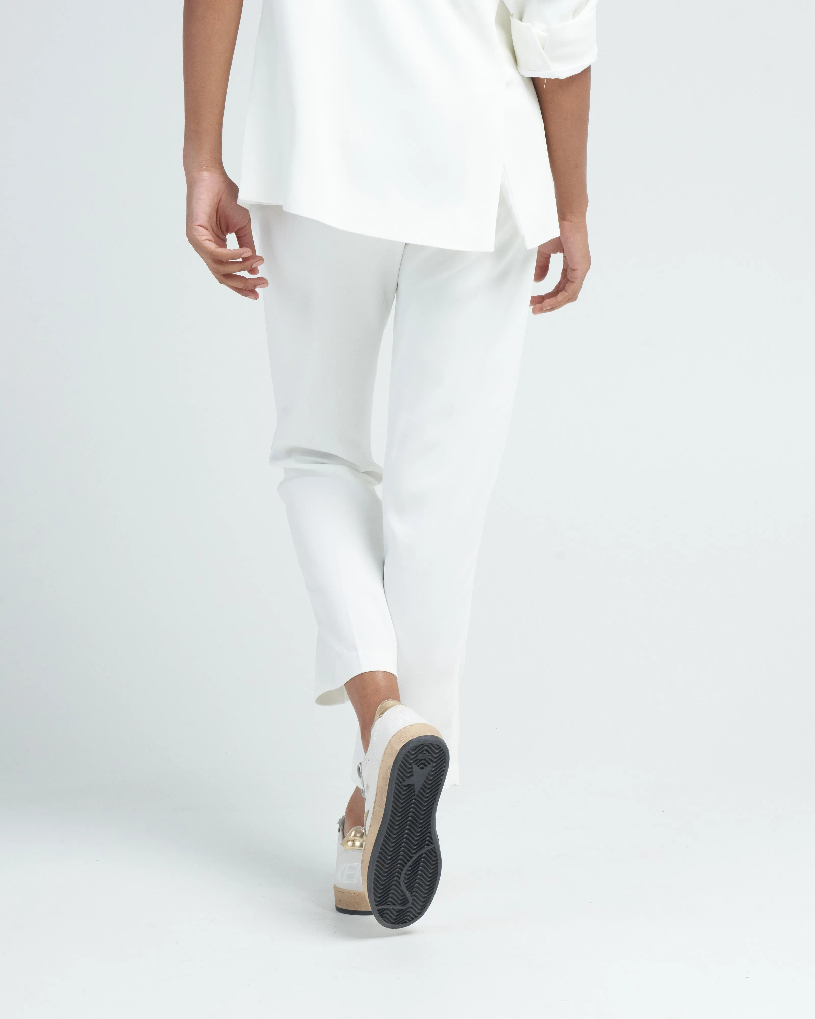 stretch crepe cady jogger pants - pure