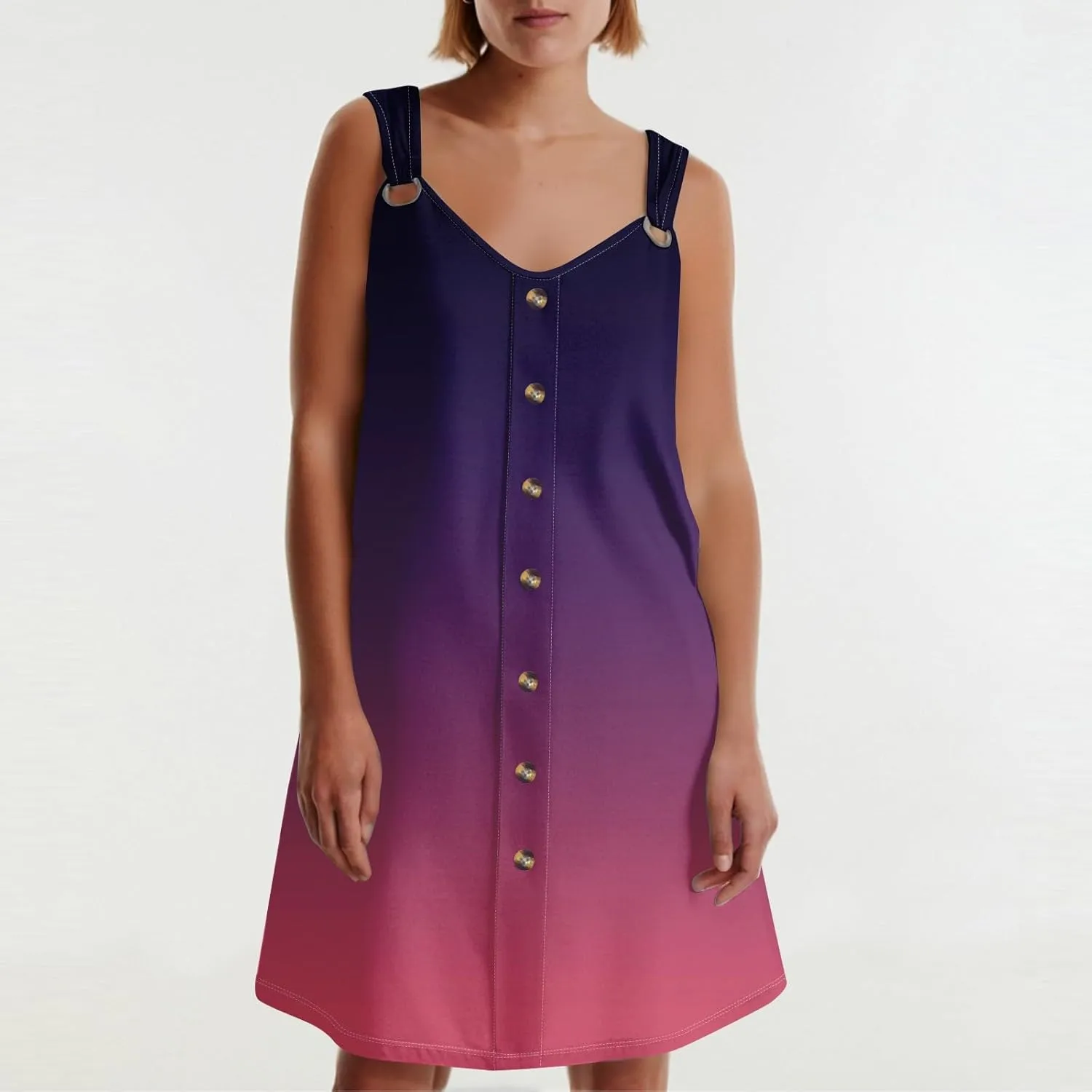 Summer Dresses for Women 2025 Vacation Sleeveless Plus Size Beach Sundresses V Neck Casual Tank Dress with Pockets