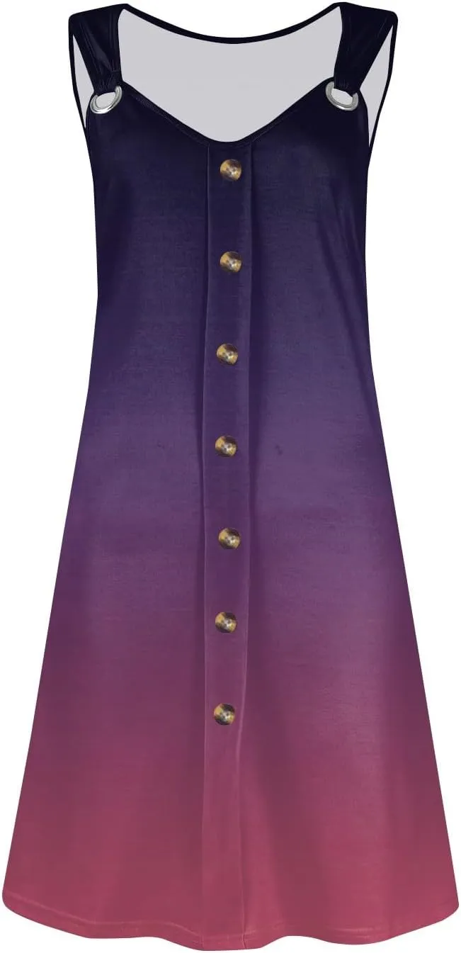 Summer Dresses for Women 2025 Vacation Sleeveless Plus Size Beach Sundresses V Neck Casual Tank Dress with Pockets