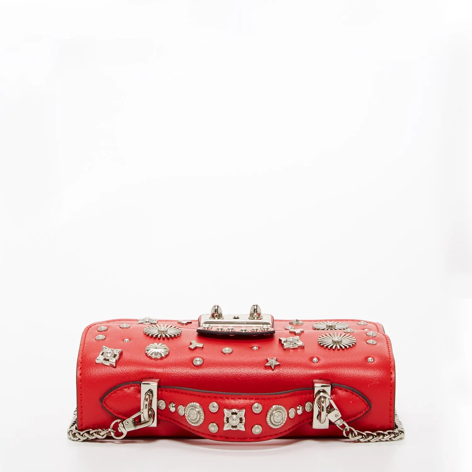 The Hollywood Studded Leather Crossbody Bag Red