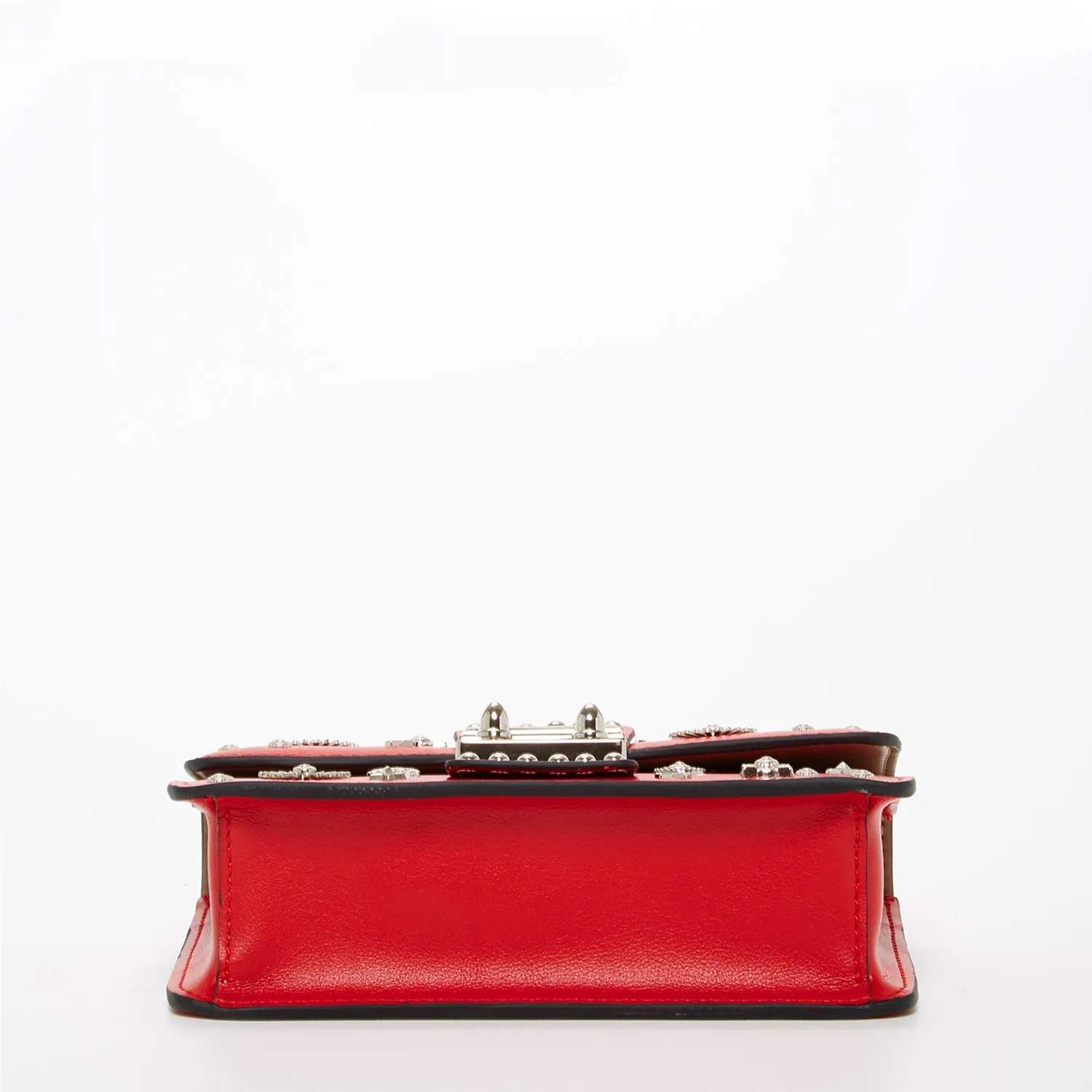 The Hollywood Studded Leather Crossbody Bag Red