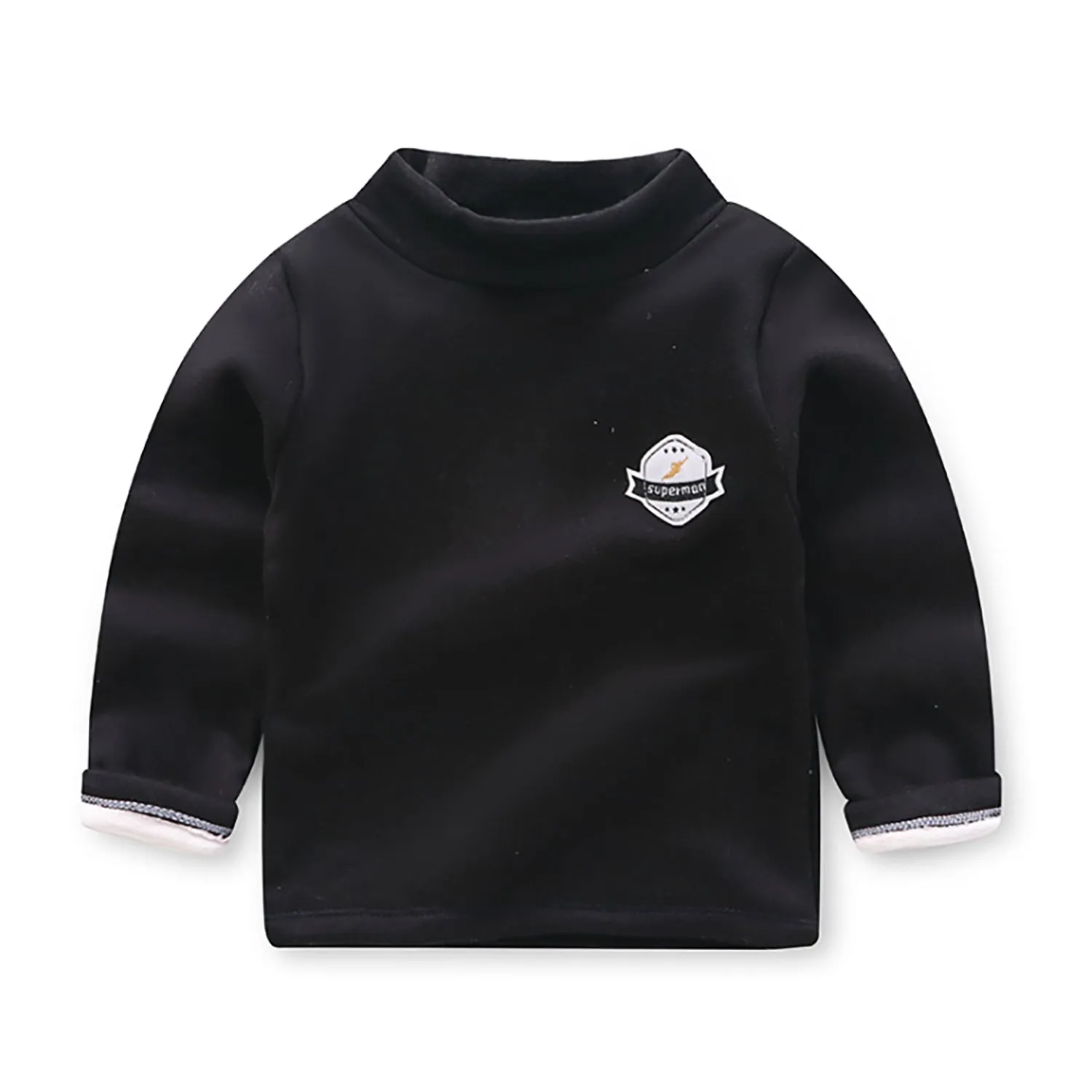 Truboo Kids Winter Long Sleeve T-Shirt Unisex Fleece Sweater Striped Thickening