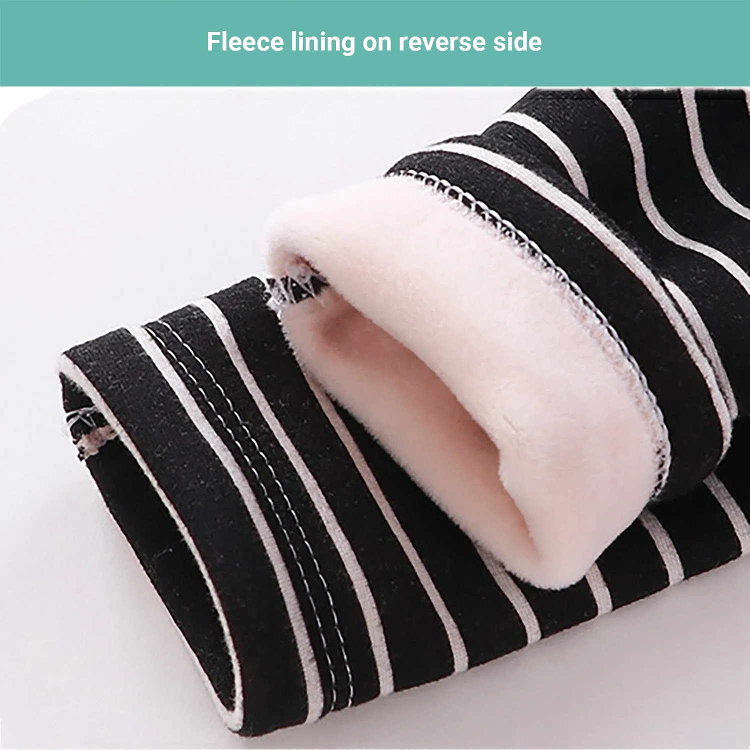 Truboo Kids Winter Long Sleeve T-Shirt Unisex Fleece Sweater Striped Thickening