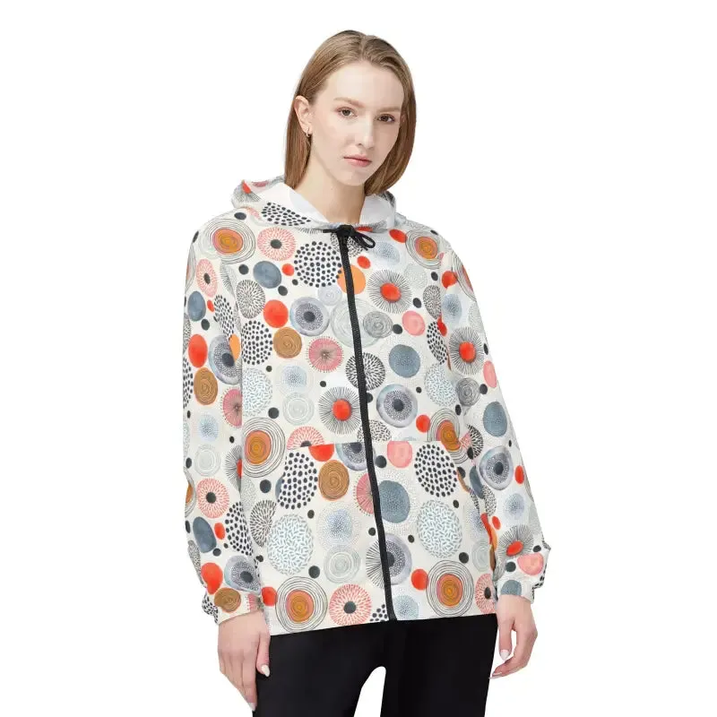 Vibrant Abstract Pattern Windbreaker Jacket