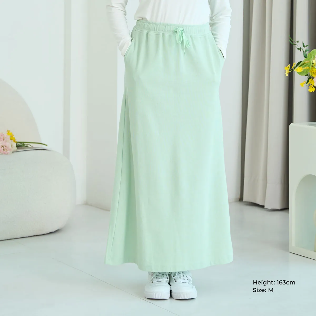 Waffle A-Line Maxi Skirt