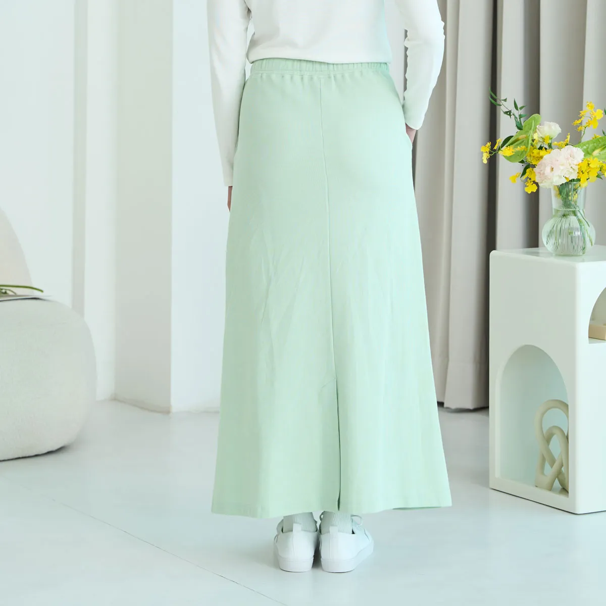 Waffle A-Line Maxi Skirt