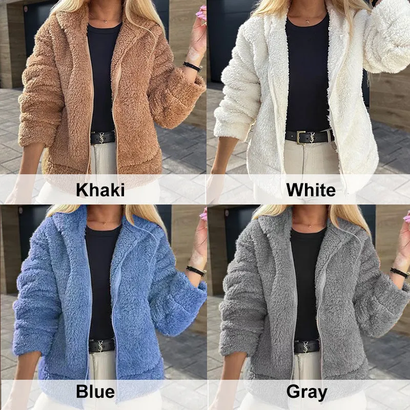 [Warm Winter Gift] Women's Fashion Hooded Woolen Fleece Coat