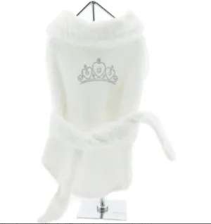 White Silver Tiara Bathrobe 100% Soft Combed Cotton Terrycloth