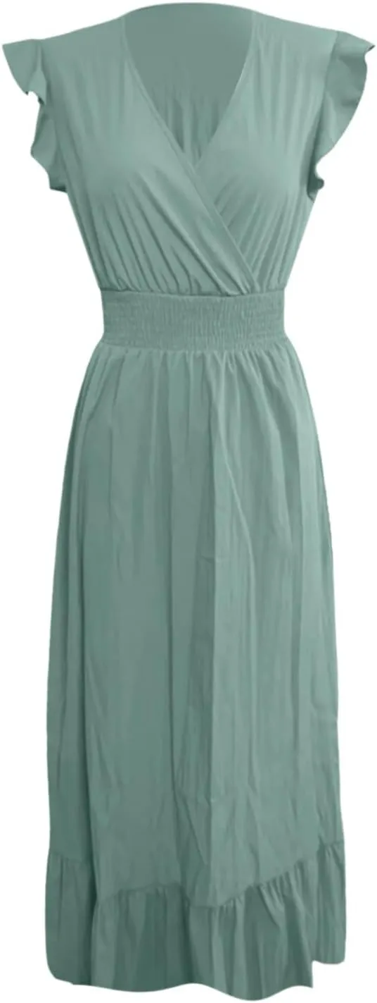 Women Dresses 2025 Cute Print Maxi Cami Dresses Sleeveless Casual Spaghetti Strap Dress Vacation Dresses