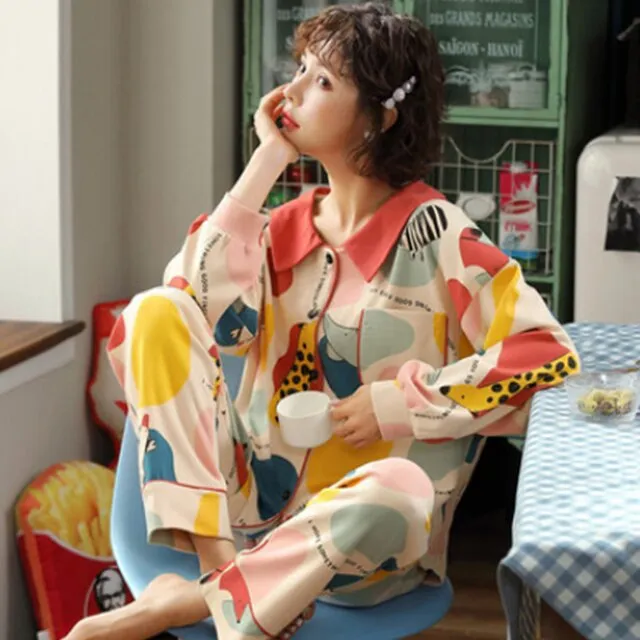 Women Soft 100% Cotton Pajamas PJ Sleep Wear