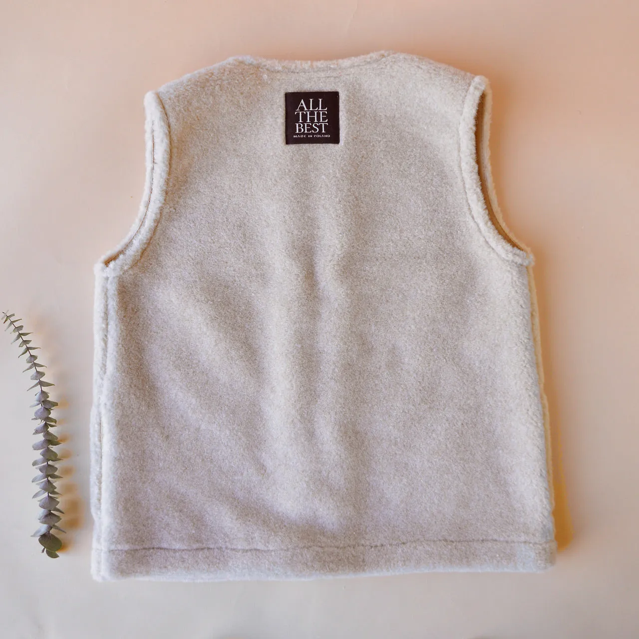 Women's Fleece Vest - 100% Wool - Beige AW24 *Last ones