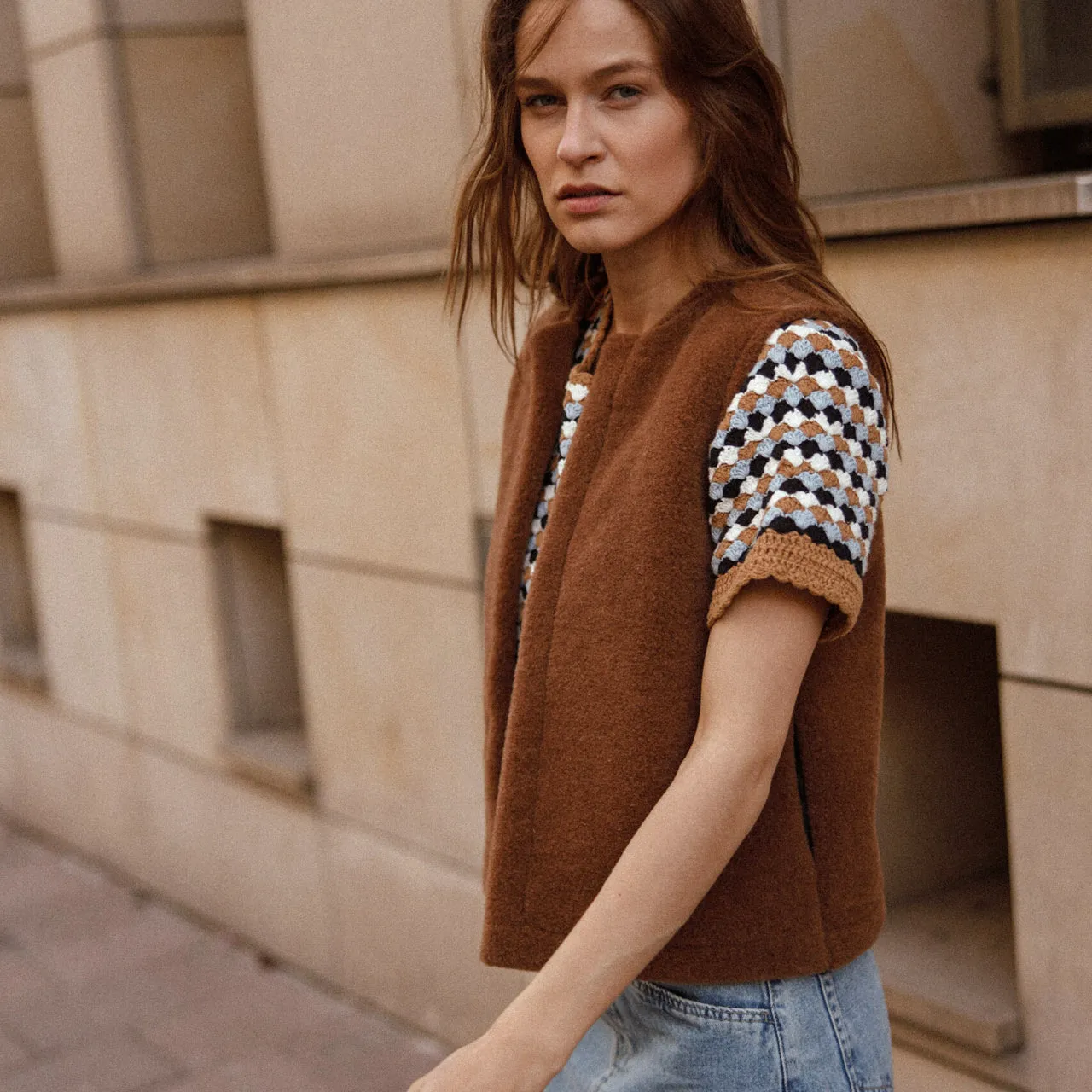 Women's Fleece Vest - 100% Wool - Beige AW24 *Last ones