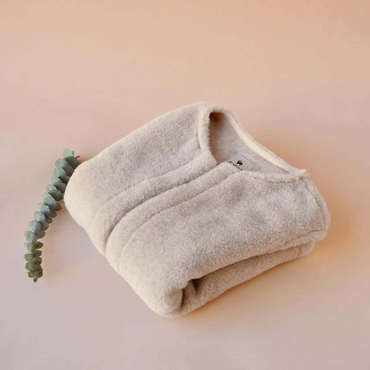 Women's Fleece Vest - 100% Wool - Beige AW24 *Last ones