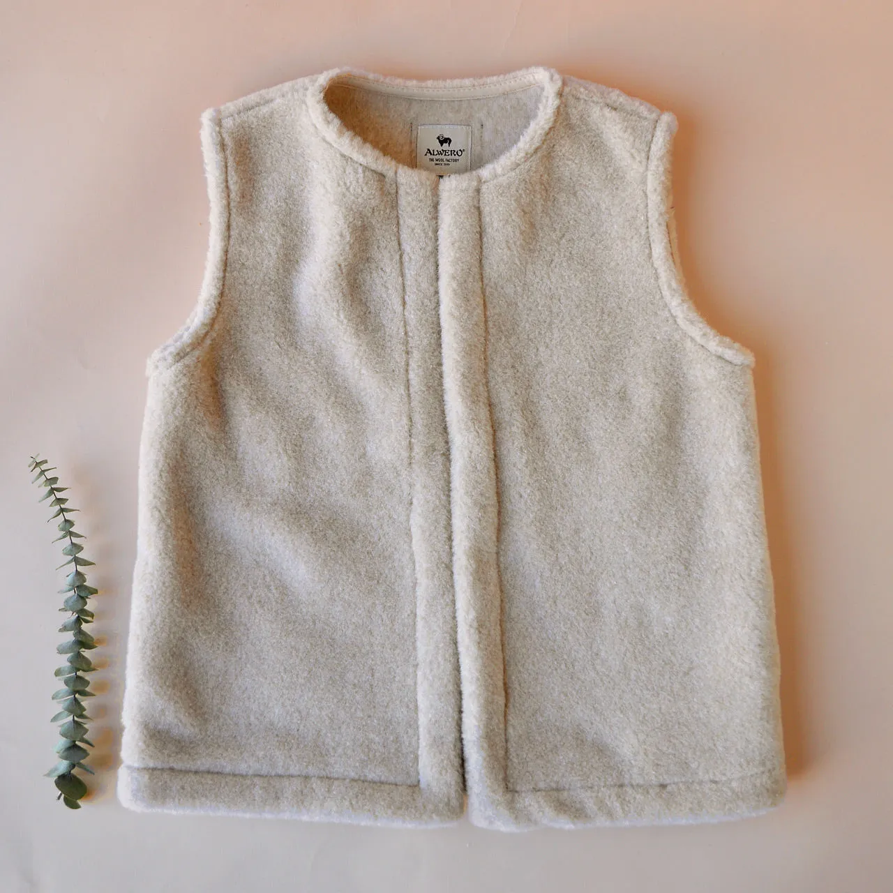 Women's Fleece Vest - 100% Wool - Beige AW24 *Last ones
