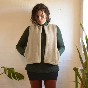 Women's Fleece Vest - 100% Wool - Beige AW24 *Last ones