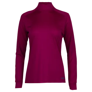 Women's Peach Skins Solid T-Neck - Festival Fuchsia