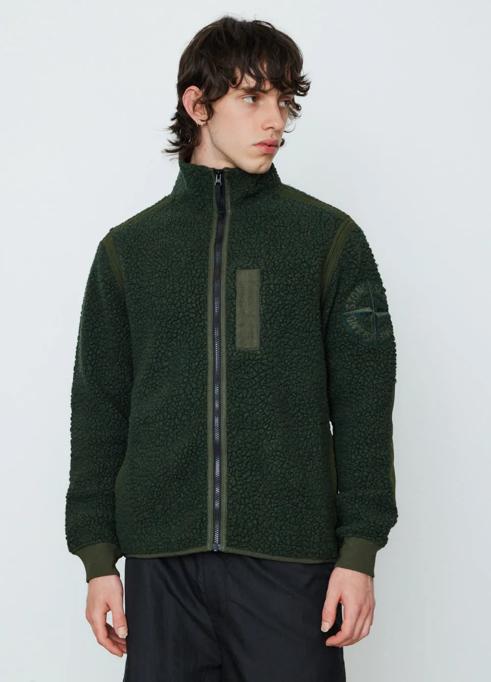 Wool Nylon Polar Fleece Zip Knit