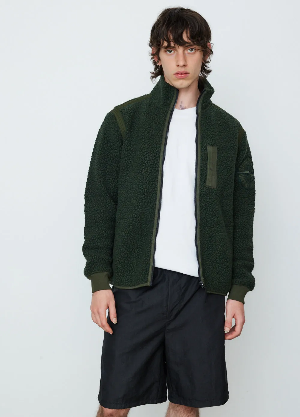 Wool Nylon Polar Fleece Zip Knit