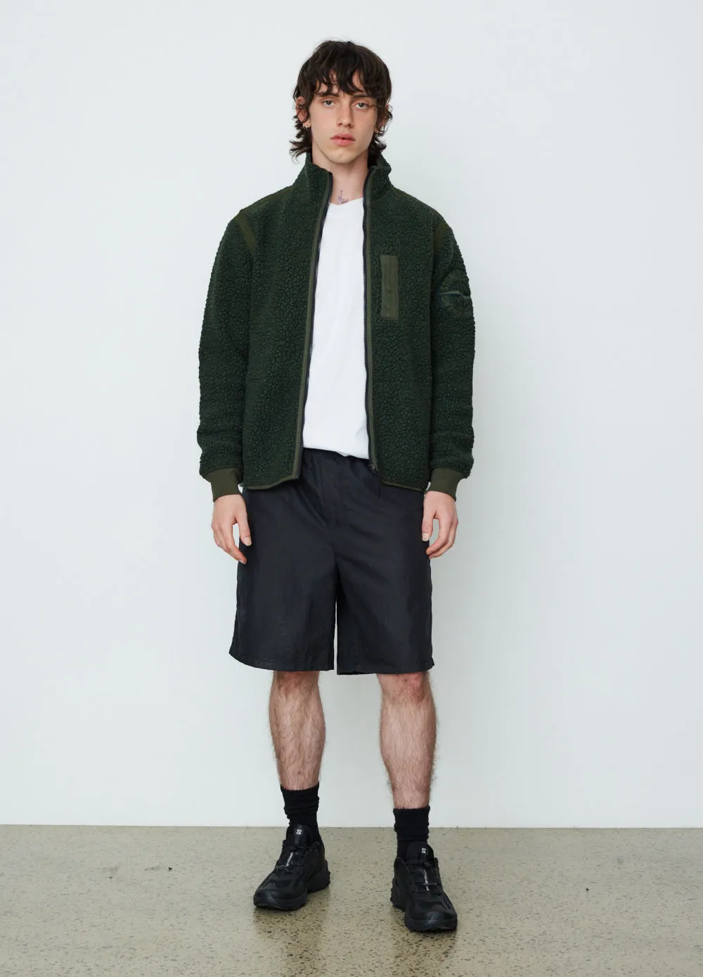 Wool Nylon Polar Fleece Zip Knit