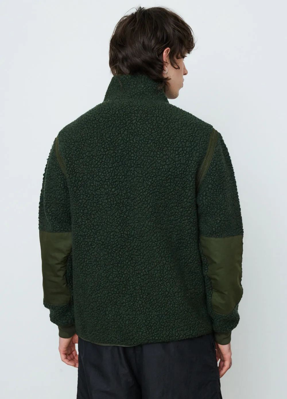 Wool Nylon Polar Fleece Zip Knit